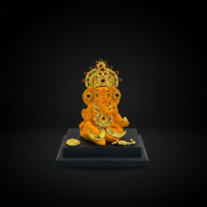 Gold Plated Crown Ganesha Idol